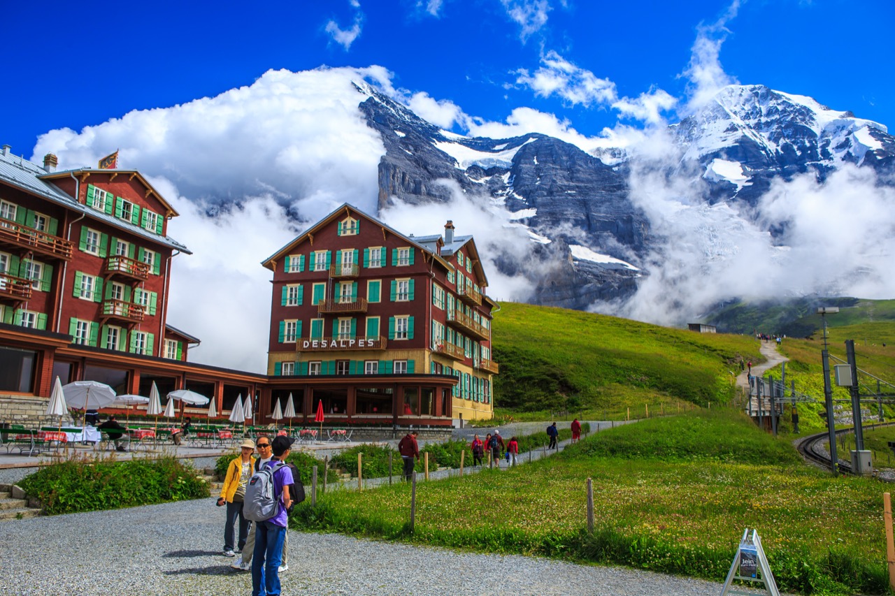 L'Eiger et le Monch vus depuis Kleine Scheidegg, canton de Berne