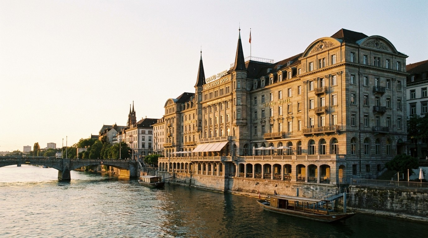 Le Grand Hôtel Les Trois Rois, qui abrite le restaurant Cheval Blanc