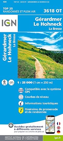 Carte IGN Gerardmer Le Hohneck La Bresse